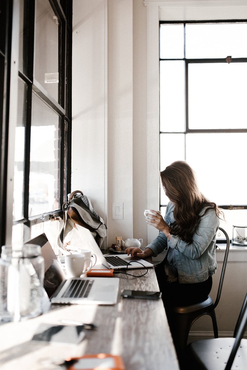 business woman working on laptop